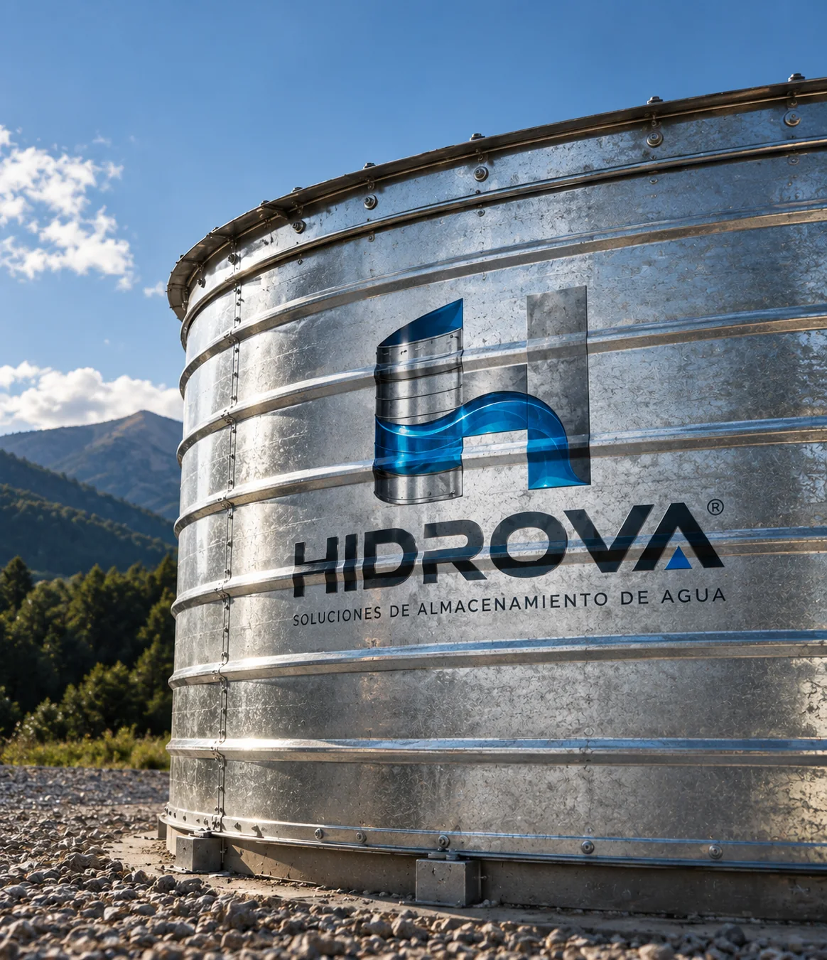Detalle del acero galvanizado de un tanque HIDROVA